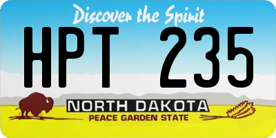 ND license plate HPT235