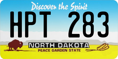 ND license plate HPT283