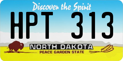 ND license plate HPT313