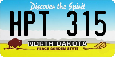 ND license plate HPT315