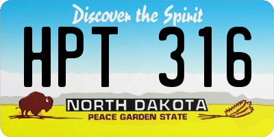 ND license plate HPT316