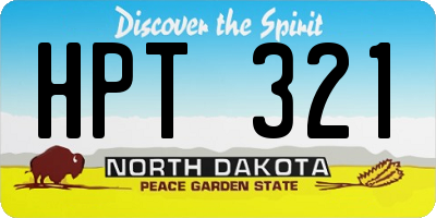 ND license plate HPT321