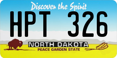 ND license plate HPT326
