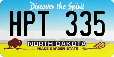 ND license plate HPT335