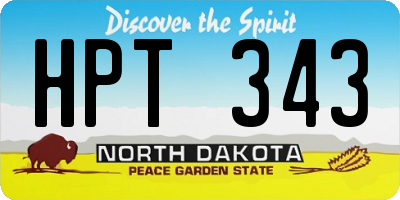 ND license plate HPT343