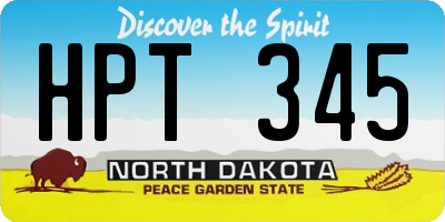 ND license plate HPT345