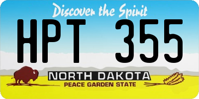 ND license plate HPT355