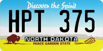 ND license plate HPT375