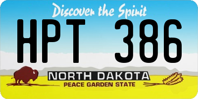 ND license plate HPT386