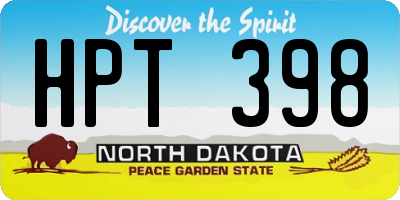 ND license plate HPT398