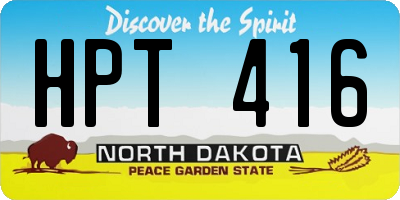 ND license plate HPT416
