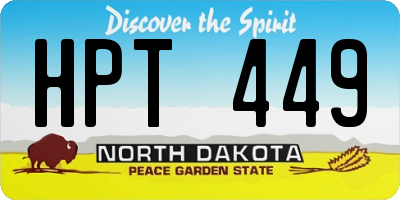 ND license plate HPT449