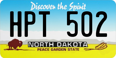 ND license plate HPT502
