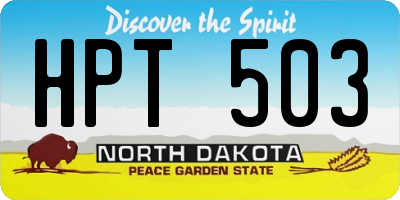 ND license plate HPT503