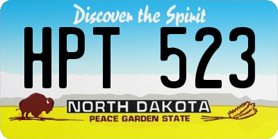 ND license plate HPT523