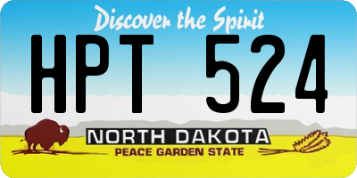 ND license plate HPT524