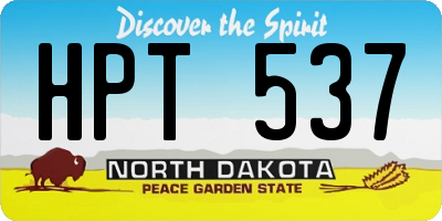 ND license plate HPT537