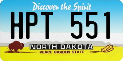 ND license plate HPT551