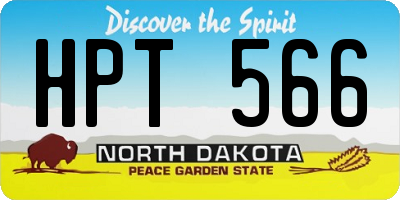 ND license plate HPT566