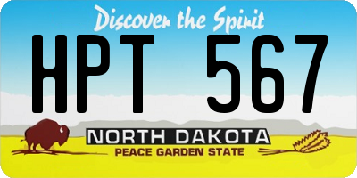 ND license plate HPT567