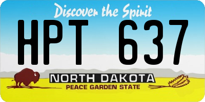 ND license plate HPT637