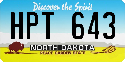 ND license plate HPT643