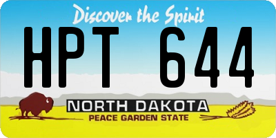 ND license plate HPT644