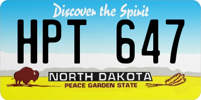 ND license plate HPT647