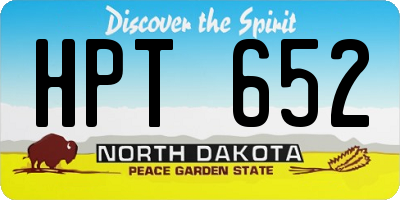 ND license plate HPT652