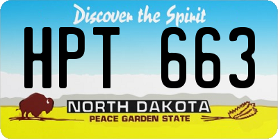 ND license plate HPT663