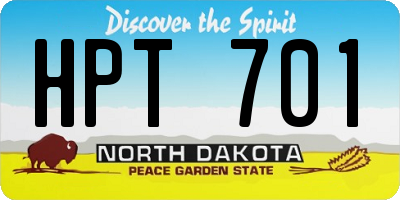 ND license plate HPT701