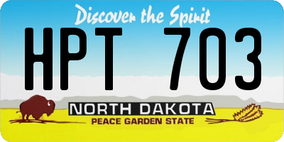 ND license plate HPT703