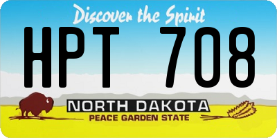 ND license plate HPT708