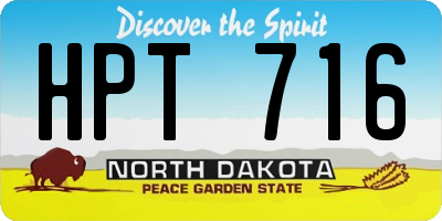 ND license plate HPT716