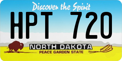 ND license plate HPT720