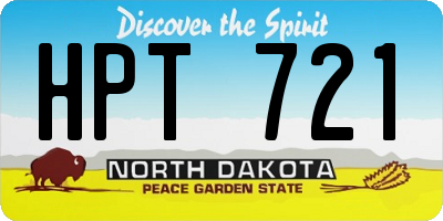 ND license plate HPT721