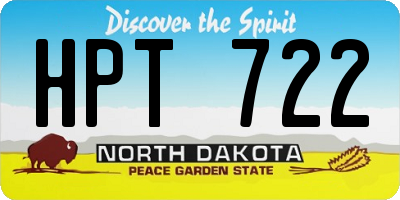 ND license plate HPT722