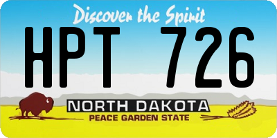 ND license plate HPT726