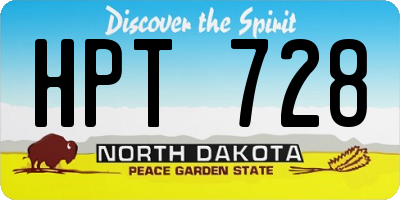 ND license plate HPT728