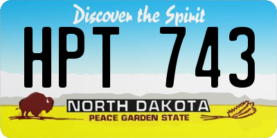 ND license plate HPT743