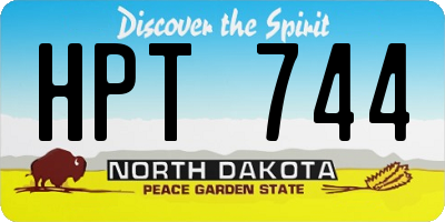 ND license plate HPT744