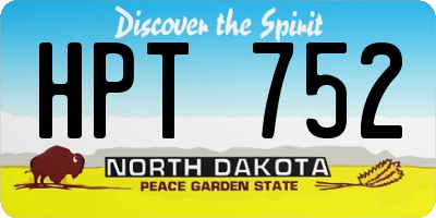 ND license plate HPT752