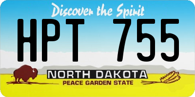 ND license plate HPT755