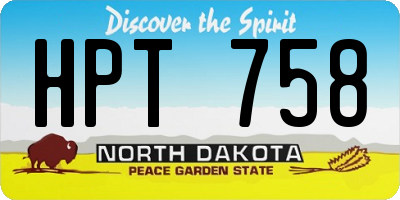 ND license plate HPT758