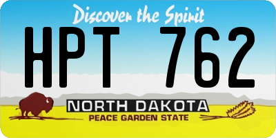 ND license plate HPT762