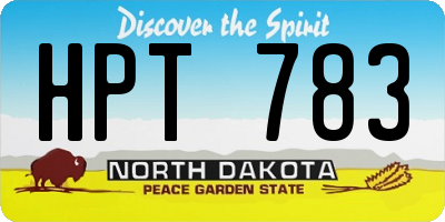 ND license plate HPT783