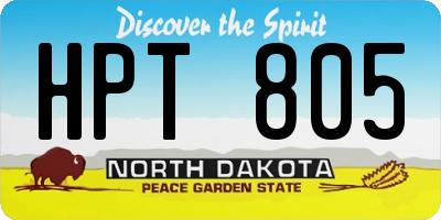 ND license plate HPT805