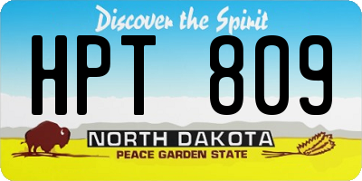 ND license plate HPT809