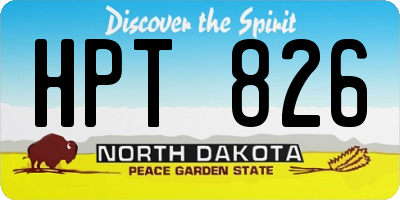 ND license plate HPT826