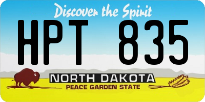 ND license plate HPT835